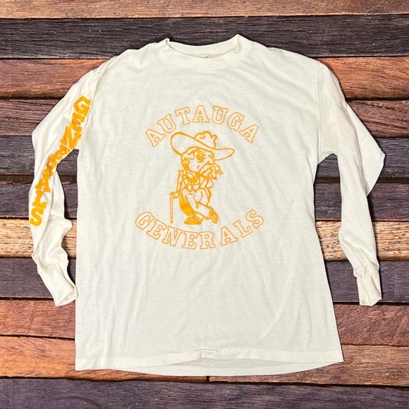 Vintage Other - VTG Autauga Generals Long Sleeve Shirt 1980s Single Stitch Tshirt